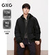 GXG男裝 假兩件設計加厚外套多色短款羽絨服 黑色 175/L