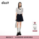 DZZIT【情緒T】地素針織衫夏季水晶飾布設(shè)計條紋上衣女 深灰色 XS