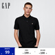 Gap男女裝2025春季新款小熊刺繡短袖T恤休常規(guī)polo衫美版708395 黑色 XS 美碼 S亞洲碼175/88A