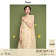 旅途原品ltyp 明星同款100支100%苧麻藝術印花背心裙休閑度假風連衣裙秋 日光黃-植物印花 L