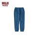 無(wú)印良品（MUJI）大童 針織褲 褲子 兒童童裝 男褲女褲 煙熏藍色 110