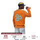 FPA吸濕速干撞色明線(xiàn)運動(dòng)長(cháng)袖潮流高級感圓領(lǐng)寬松印花情侶春秋季t恤 橙色 L