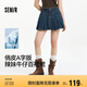 森馬（Semir）牛仔半身裙女涼感百褶裙2025夏辣妹A字高腰顯瘦短裙109325120007