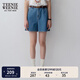 Teenie Weenie小熊牛仔短褲女夏季韓版簡(jiǎn)約休閑松緊高腰時(shí)尚牛仔褲女 深藍(lán)色 M (165)