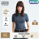 Teenie Weenie【美利奴羊毛】小熊女2025短袖毛衣可機洗針織衫上衣 深灰色 S