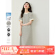 梵希蔓簡約通勤條紋短袖連衣裙女2025年夏季新款寬松顯瘦氣質(zhì)裙子 M6823 杏藍條紋 M