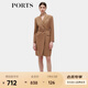 PORTS寶姿女裝秋季新款修身通勤雙排扣連衣裙ALD9D028NWF 駝色 M (6)