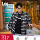Lee25新品舒適版翻領(lǐng)寬松肌理格紋午夜藍(lán)男長袖襯衫LMT009790207 午夜藍(lán) L