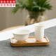 古德窯 紫砂聞香杯玉白瓷聞香杯套裝單杯功夫茶具茶道茶藝配件茶杯品茗杯 JD《純白聞香杯+茶杯》含杯墊