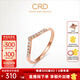 CRD克徠帝【現(xiàn)貨閃發(fā)】傳承系列 排鉆戒指女鉆戒18K金鉆石戒指尾戒 玫瑰金色|共約7分|V排|G0803ER