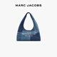 MARC JACOBS【春日甄禮】中號帆布牛仔拼接松弛肩背包托特包藍色
