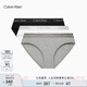 Calvin Klein內(nèi)衣【七夕禮物】女士三條ck本命年棉質(zhì)比基尼三角內(nèi)褲女QP2349O MP1-太空黑/椰青灰/月光白 3條 S 尺碼偏大，建議拍小一碼
