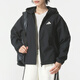 阿迪達斯 （adidas）女裝 2025新款秋季運動(dòng)服梭織連帽外套休閑戶(hù)外跑步訓練夾克風(fēng)衣 KC0054/黑色/加絨 S