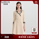 歌莉婭（GOELIA）小香風(fēng)連衣裙穿搭顯瘦高級(jí)感氣質(zhì)七分袖A型裙108R4G820 05W米白 S