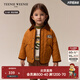 Teenie Weenie Kids小熊童裝24秋冬款男女寶寶短款菱格撞色棉服外套 橙色 100 cm