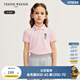 Teenie Weenie Kids小熊童裝25年夏季新款女童甜美泡泡袖POLO衫打底衫 淺粉色 120 cm