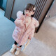 迪士尼女寶寶羽絨服秋冬裝外套2025洋氣兒童棉衣棉襖女童中長(cháng)款羽絨服潮 粉色 100 cm