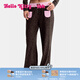 野獸派家居（tbh）三麗鷗Hello Kitty彈力針織棉長(cháng)褲可外穿家居服睡褲女 Hello Kitty彈力針織棉長(cháng)褲 可可豹紋 M
