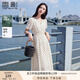 香影法式波點(diǎn)v領(lǐng)連衣裙女2025夏裝新款萊賽爾天絲泡泡袖高腰裙子 波點(diǎn) L 165/88A/110-125斤