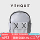 VENQUE范克城市輕戶外旅行雙肩包大容量設(shè)計感小眾皮質(zhì)通勤電腦背包防水 Grey 淺灰色