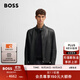 BOSS博斯【羊皮革】男士紋理羊皮革常規皮衣夾克 001-黑色 L (50)