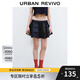 UR2025夏季新款女復古休閑花邊松緊腰短款牛仔半裙UYU850086 藍色 (偏寬松) S (XS-S)