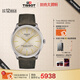 天梭（TISSOT）手表 全新杜魯爾系列男表 自動機(jī)械男士皮帶腕表商務(wù)表生日禮物