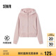 森馬（Semir）外套女短款插肩袖小個(gè)子潮2024冬季加絨緊身連帽夾克109724108015