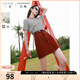 三彩大碼女裝2025夏季新款全棉A字牛仔短裙美式辣妹風(fēng)顯瘦胖MM 酒紅 M 160/72B