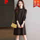 皮爾卡丹（pierre cardin）羊毛衫寬松毛衣女2025年秋冬中長(cháng)款打底衫黑色顯瘦連衣裙配搭大衣 咖色 L 【建議100到120】