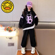 G.DUCKKIDS女童衛衣套裝春秋2024新款洋氣女大童春裝兒童秋季韓版寬松兩件套 黑色套裝【春秋款】 160 cm