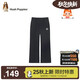 暇步士（Hush Puppies）童裝女童學(xué)院風(fēng)直筒褲25秋季兒童開(kāi)衩休閑長(cháng)褲 藏藍   130   