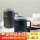 樂(lè)扣樂(lè)扣（LOCK&LOCK）遇見(jiàn)愜意保溫保冷咖啡杯帶手柄男女水杯子475ML灰色LHC4263GRY