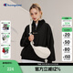 Champion冠軍2023刺繡立領(lǐng)套頭拉鏈衛衣運動(dòng)舒適閨蜜女款長(cháng)袖簡(jiǎn)約休閑純色 黑色 M