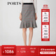 PORTS寶姿春夏新品女裝格子優(yōu)雅包臀裙魚(yú)尾半身裙LM8S005NFF029 黑色格子 S (4)