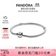 潘多拉（PANDORA）硬糖手鏈925銀柱形扣簡約diy蛇骨鏈情侶款生日禮物送女友