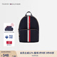 TOMMY HILFIGER25新款春夏女裝休閑通勤拼色織帶金屬字母大容量雙肩背提包 藏青色DW6 OS