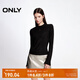 ONLY秋季簡約百搭修身打底衫半高領長袖T恤女|124302014 H1Z 黑色 M (165) 84A