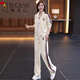 啄木鳥(niǎo)（TUCANO）休閑運動(dòng)套裝衛衣外套女士2025年新款洋氣40-50歲開(kāi)衫直筒褲兩件 杏色兩件套 2XL (120-130斤)