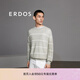 ERDOS【馬龍同款】春夏輕羊絨針織精紡圓領(lǐng)拼色時(shí)尚休閑條紋男針織衫 蘆葦綠 XL 180/100A