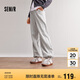 森馬（Semir）休閑褲女發(fā)熱抗菌長(zhǎng)褲2024冬季氣質(zhì)搖粒絨純色闊腿褲109724127001