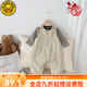 G.DUCKKIDS小黃鴨寶寶秋季套裝韓系嬰兒衣服春秋款嬰幼兒背帶褲兩件套外出服 T恤+背帶褲套裝 80cm 80
