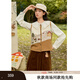 紫涵（ZIHAN）紫涵圓領無袖針織馬甲背心女2025秋季新款田園風手工刺繡疊穿馬夾 落日橘 M