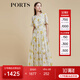 PORTS寶姿商場(chǎng)同款2022春夏新款女裝“絢爛夏花”印花連衣長(cháng)裙 亞麻淺金印花 M (6)