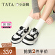 他她（TATA）小企鵝厚底小白鞋女鞋透氣新款松糕板鞋休閑鞋GMX01AM5 黑/白 37