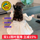 G.DUCKKIDS童裝女童連衣裙春秋季新款兒童裙子秋裝花童蓬蓬裙女孩生日禮服裙 白色【春秋款】 90 尺碼1~2歲【 80-90cm】cm