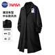 NASA GISS官方潮牌中長(cháng)款風(fēng)衣男女同款休閑寬松青年垂感百搭外套男 黑色 L