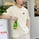 阿迪達斯 （adidas）短袖男女款官方 新款運動(dòng)服寬松圓領(lǐng)舒適透氣休閑舒適T恤 白/小logo M