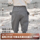 babylove男女寶寶褲子春款純棉大pp褲外出長褲毛圈百搭休閑褲束腳褲