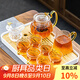瓷牌茗茶具玻璃茶具套裝家用茶盤(pán)整套帶過(guò)濾茶壺加厚耐熱泡茶壺茶杯大容量